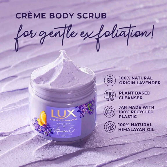 Lux Essence Of Himalayas Lavender & Vitamin C Creme Body Scrub - 300 gm