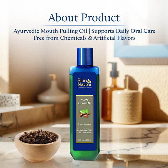 Blue Nectar Clove Oil Pulling Ayurvedic Mouthwash - 100 ml