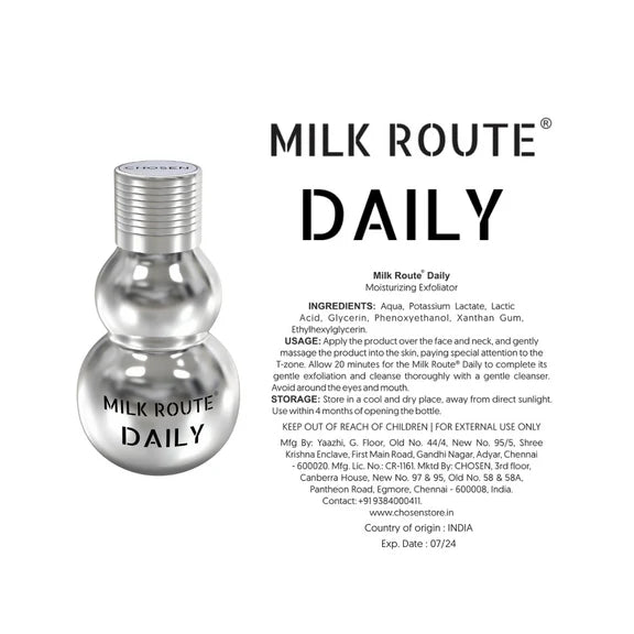 Chosen Milk Route Daily Hydrates As You Exfoliate For Smooth And Plump Skin - 30 ml