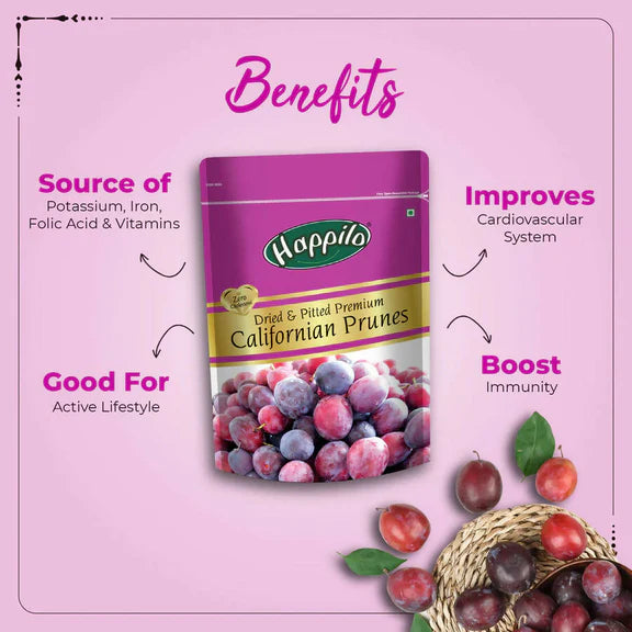 Happilo Premium Dry Fruits Combo (Californian Almonds, Prunes, Cranberries) - Combo