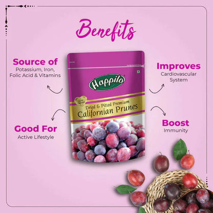 Happilo Premium Dry Fruits Combo (Californian Almonds, Prunes, Cranberries) - Combo