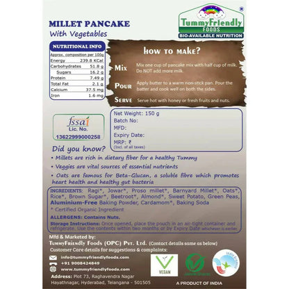 TummyFriendly Foods Millet Pancake Mix - Chocolate, Veggies - Combo