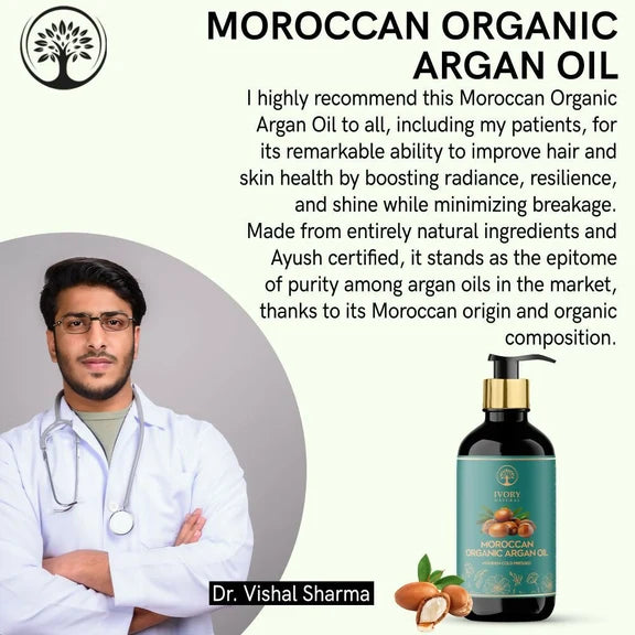Ivory Natural Moroccan Organic Argan Oil Premium & Extra Virgin - 200 ml