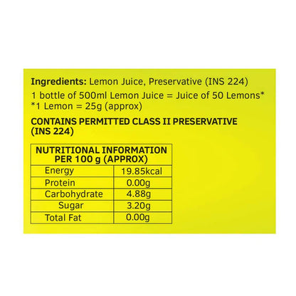 Keya Lemon Juice With Natural Lemons - 500 ml