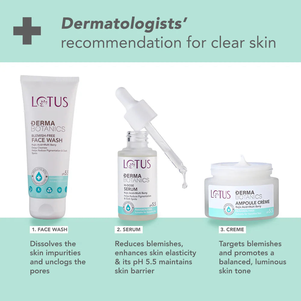 Lotus DermaBotanics Kojic acid + Multi berry Ampoule Crème - 50 gm