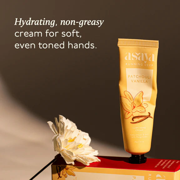 Asaya Patchouli Vanilla Hand Cream Softens Dry, Rough Hands For Men & Women - 30 gm