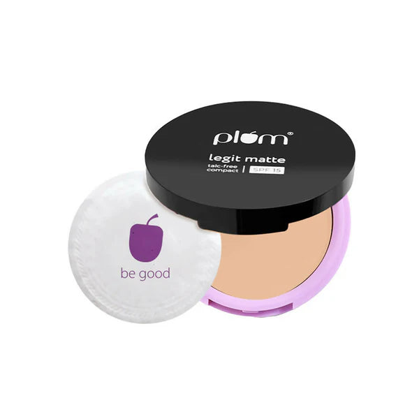 Plum Legit Matte Talc-Free Compact With SPF15 - Pinched Blush - 115P - 9 gm
