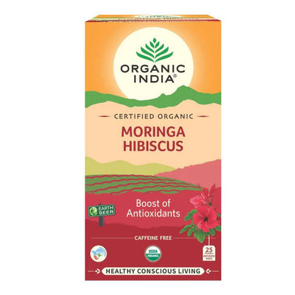 Organic India Moringa Hibiscus Tea Bags - 25 Tea Bags