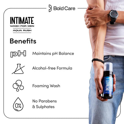 Bold Care Aqua Rush Intimate Wash for Men - 120 ml