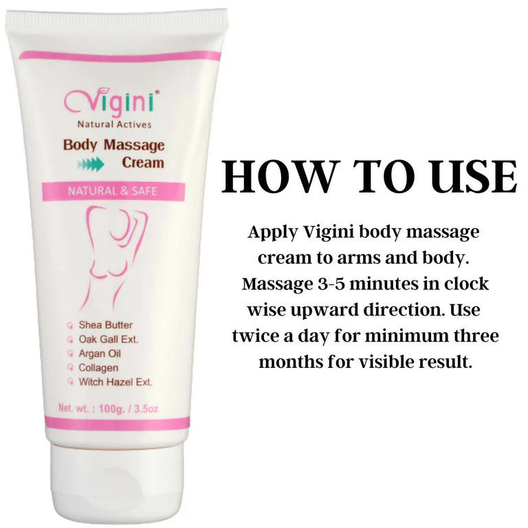 Vigini Natural Actives Bust Breast Body Toner Firming Massage Oil Cream - 100 gm