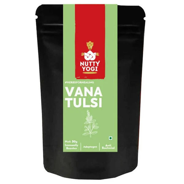 Nutty Yogi Vana Tulsi Dried Leaves (Holy Basil) - 50 gm