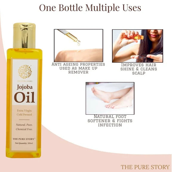 The Pure Story Natural Cold Pressed Jojoba Oil for Hair & All Body parts