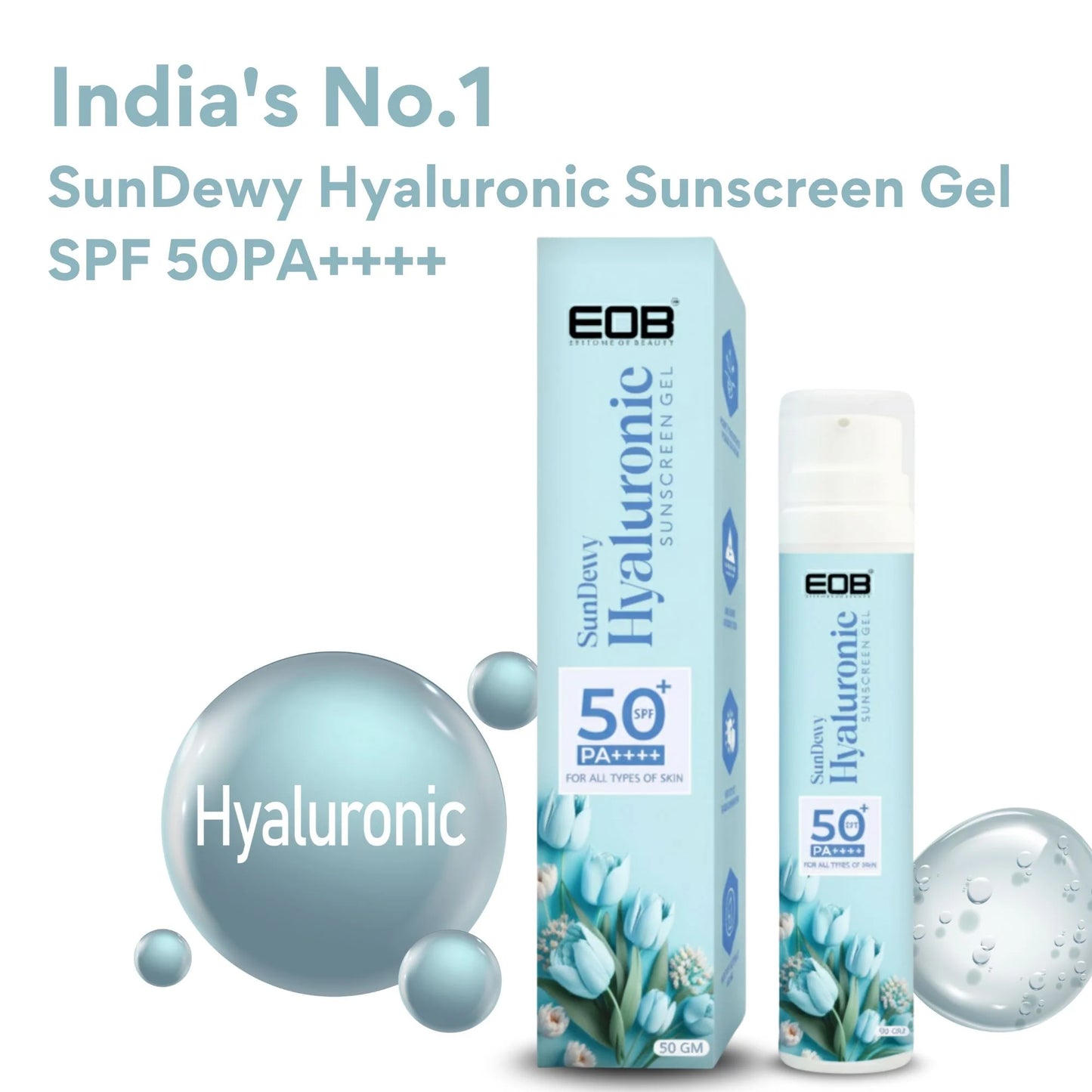 EOB SPF 50 PA+++ Mineral Sunscreen Gel - 50 gm