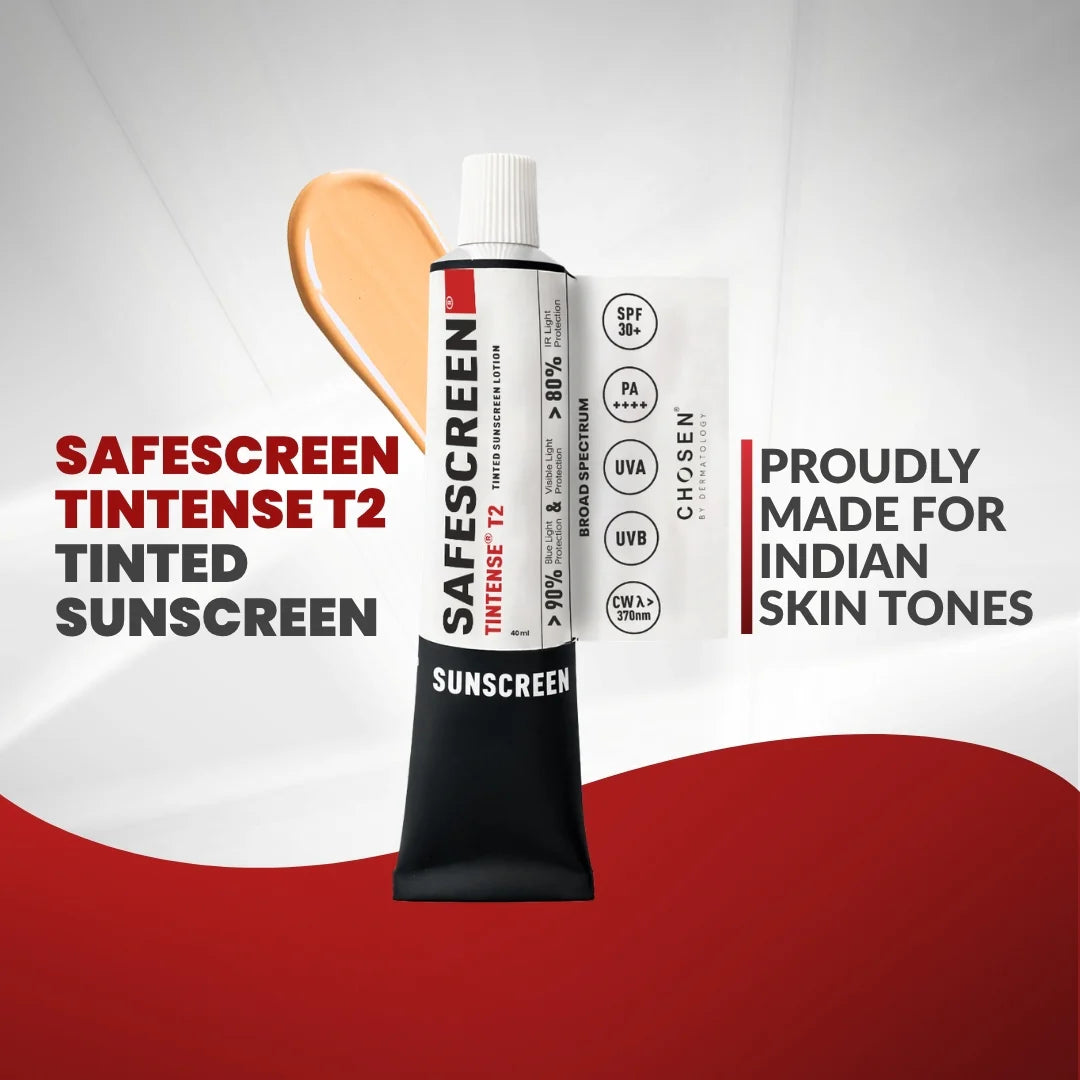 Chosen Tintense Buff Shade Tinted Mineral Sunscreen SPF 50+ Pa++++ 8-Hour Water Resistance, No White Cast - 40 ml