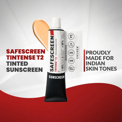 Chosen Tintense Buff Shade Tinted Mineral Sunscreen SPF 50+ Pa++++ 8-Hour Water Resistance, No White Cast - 40 ml