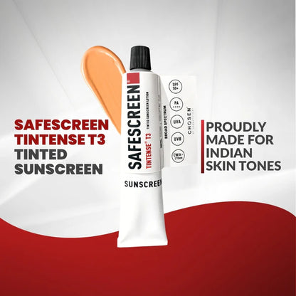 Chosen Tintense Beige Shade Tinted Sunscreen SPF 50+ Pa++++ 6-Hour Water Resistance, No White Cast - 40 ml