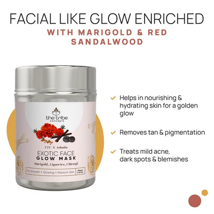 Exotic Face Glow Mask - Marigold & Red Sandalwood for Even toned Glow