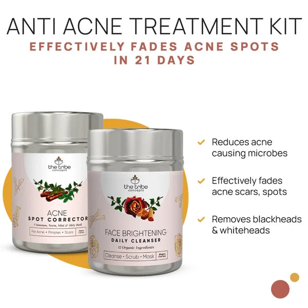 Anti-Acne Treatment Kit - Neem & Sandalwood to Reduce Acne