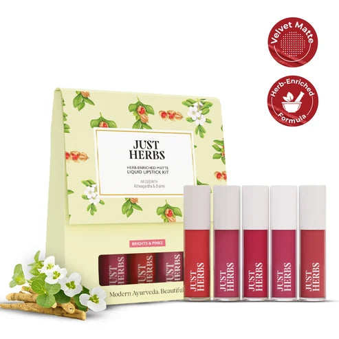 Herb Enriched Matte Liquid Lipstick Kit- Set of 5
