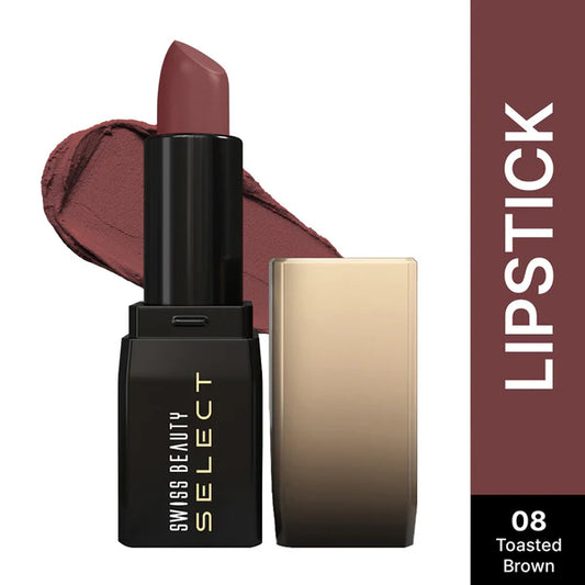 Swiss Beauty Select Dare To Matte Lipstick - 8 Toasted Brown - 3.8 gm