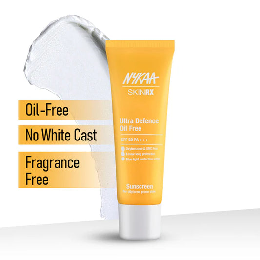 Nykaa SKINRX Ultra Defence Oil-Free Sunscreen for Lightweight, Non-Greasy, No White Cast - 50 gm