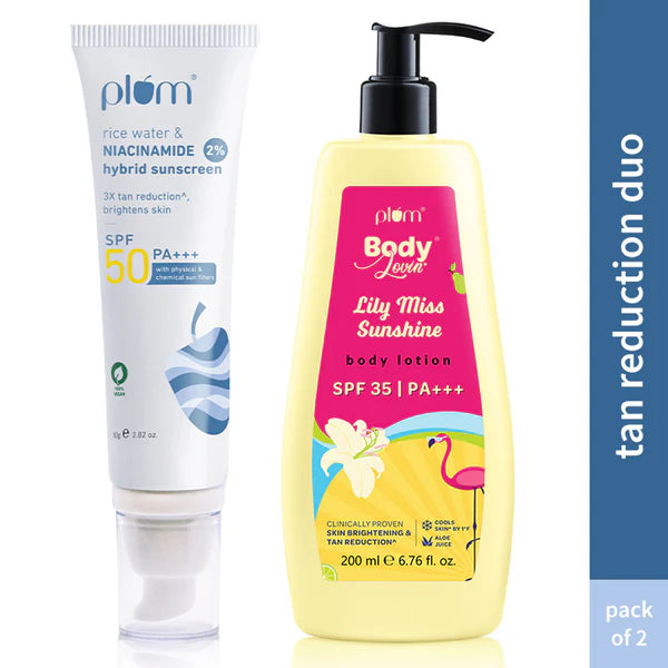 Plum Body Lotion & Sunscreen Combo For Sun Protection & Hydration With SPF50 PA+++ - combo