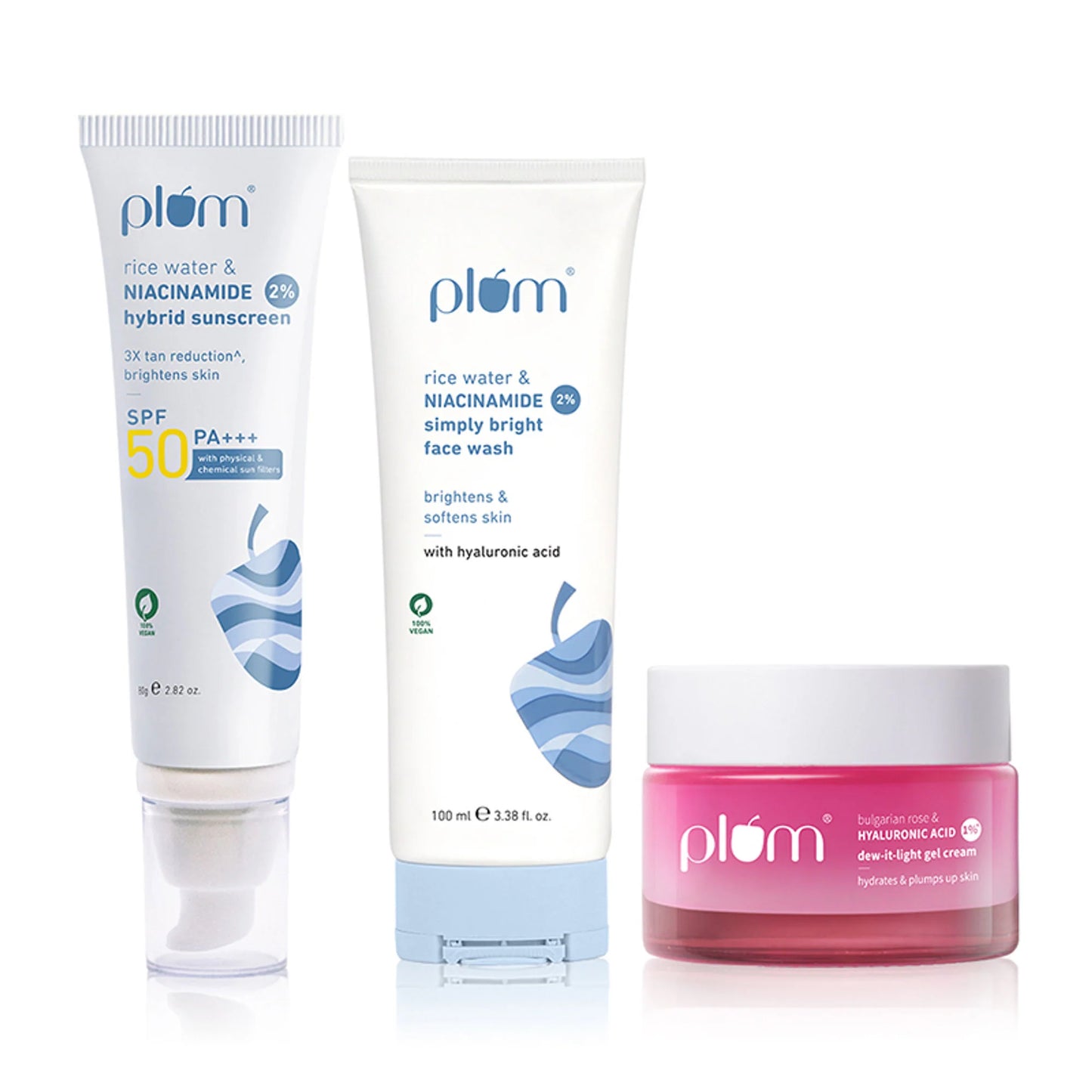 Plum Niacinamide & Hyaluronic Acid CSM Combo with SPF 50 PA+++ Trio for Hydrated Skin - combo