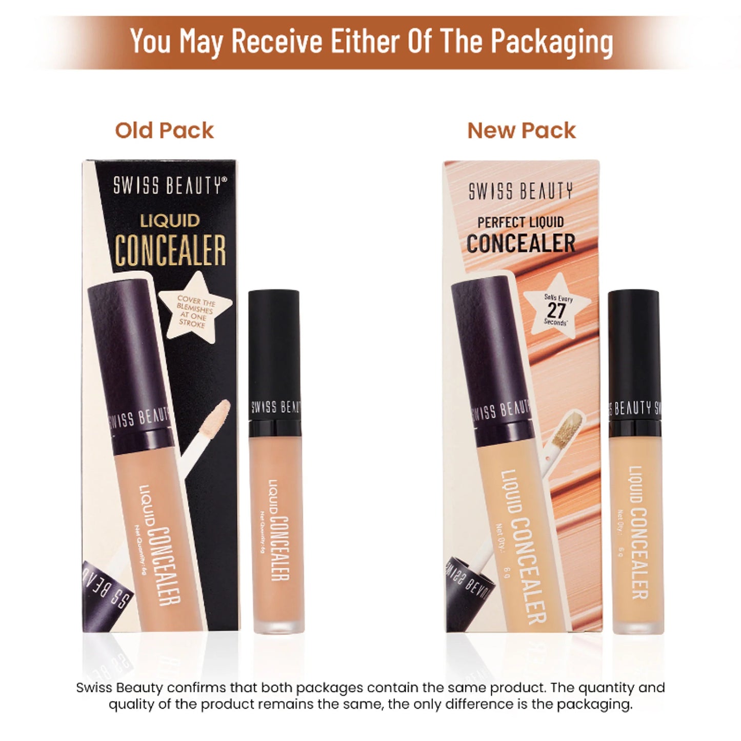 Swiss beauty Full Coverage Liquid Concealer With Jojoba Oil - 03 Light Moyen - 6 gm