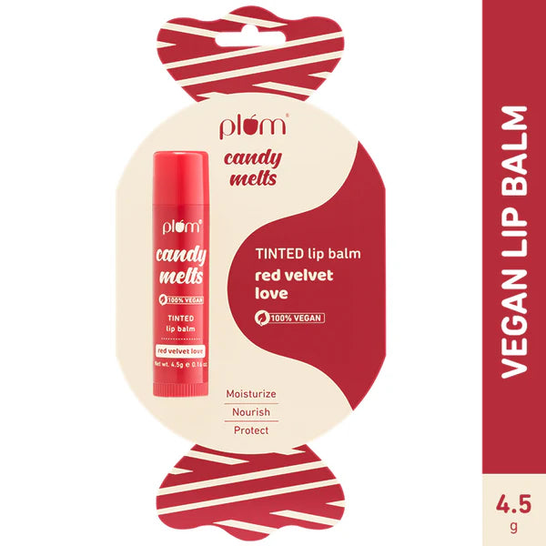Plum Candy Melts Tinted Lip Balm - Red Velvet Love - 4. 5 gm