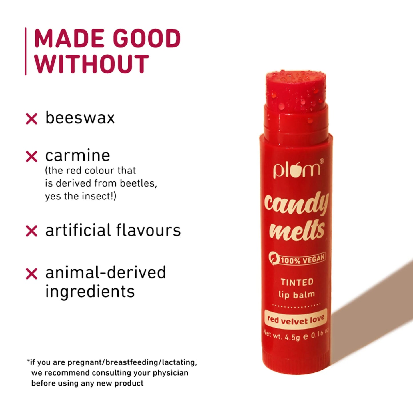 Plum Candy Melts Tinted Lip Balm - Red Velvet Love - 4. 5 gm