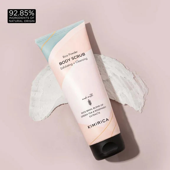 Kimirica Rice Powder Body Scrub Exfoliating + Cleansing For Soft & Smooth Skin - 180 gm