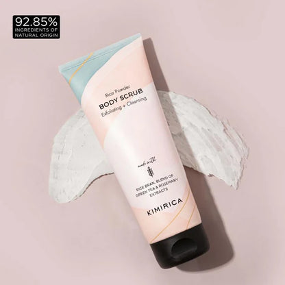 Kimirica Rice Powder Body Scrub Exfoliating + Cleansing For Soft & Smooth Skin - 180 gm