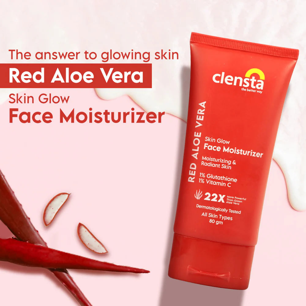 Clensta Red Aloe Vera Skin Glow Face Moisturizer - 80 gm