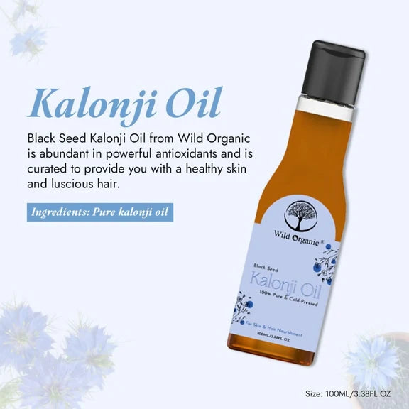 Wild Organic Cold Pressed Black Seed Kalonji Oil - 100 ml