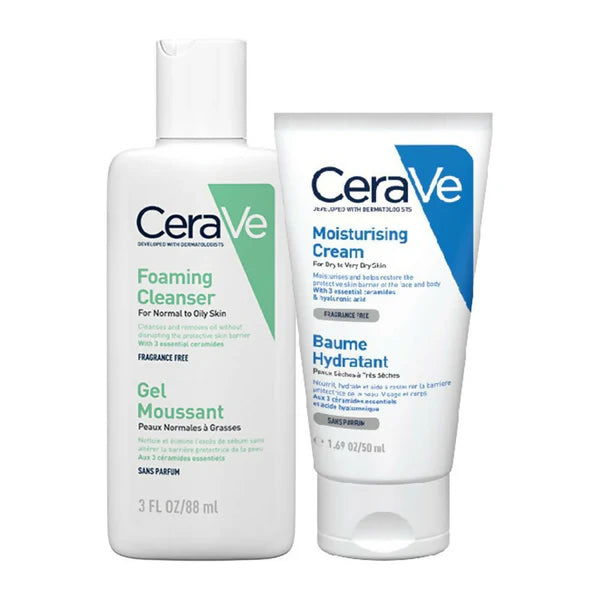 Cerave Daily Duo For Normal To Oily Skin With Facewash & Moisturizer - combo