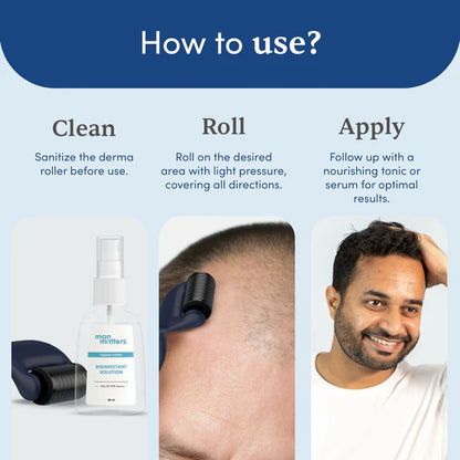 Man Matters Advance Derma Roller For Hair & Beard - 540 Micro 0.5mm Titanium Alloy Needles - 0.5 mm
