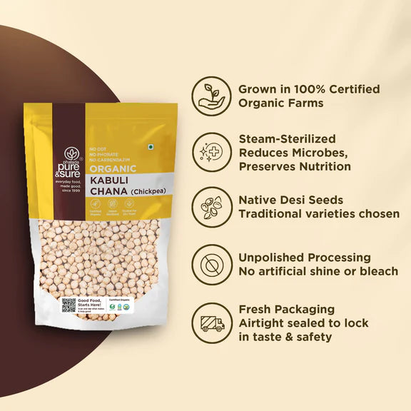 Pure & Sure Organic Kabuli Chana - 500 gm