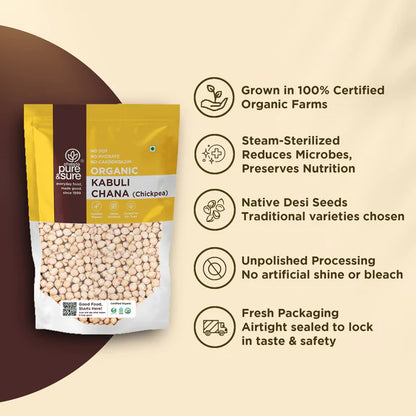 Pure & Sure Organic Kabuli Chana - 500 gm