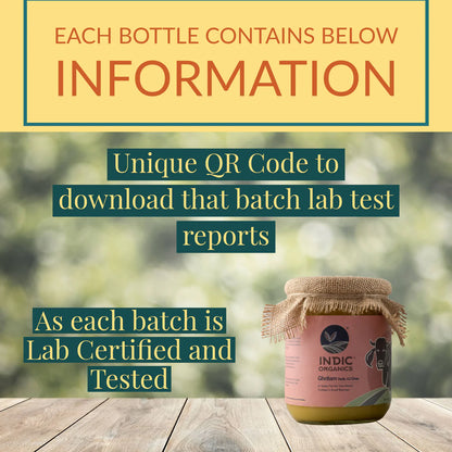 Indic Organics Gir Cow's A2 Ghee | Desi Gir Cow Ghee | Premium and Organic Desi Ghee