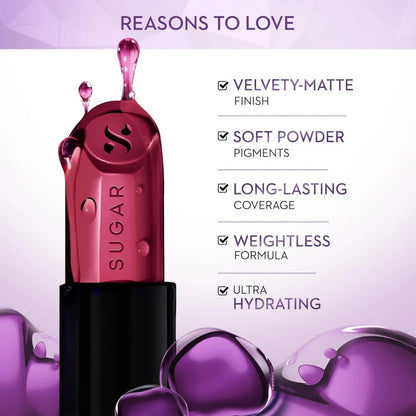Sugar Cosmetics Glide Peptide Serum Lipstick with Vitamin E - 07 Tuscany Truffle - 4.2 gm