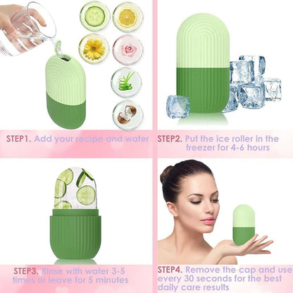Episkey Ice Roller For Face Eyes and Neck To Brighten Skin & Enhance Your Natural Glow & De-Puff The Eye Area (Reusable) - Fev Green - 1 pc