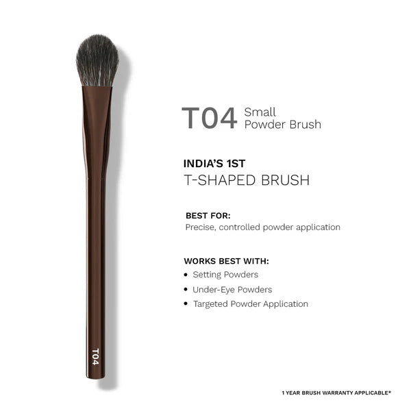 PAC Studio T04 Small Powder Brush - Buff & Blend With Precision, Dense Bristles, Ideal for Under Eyes - 1 pc