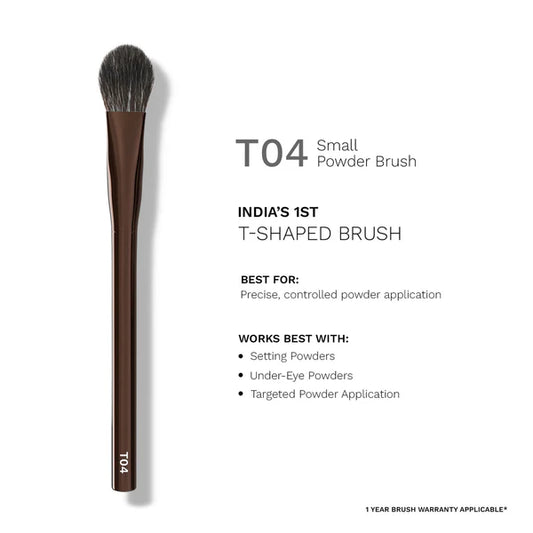 PAC Studio T04 Small Powder Brush - Buff & Blend With Precision, Dense Bristles, Ideal for Under Eyes - 1 pc