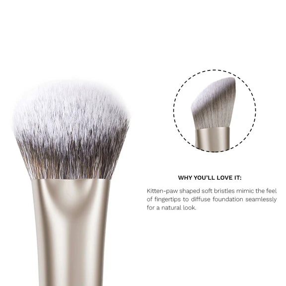 PAC Studio S03 Foundation Blending Brush - Creates Airbrush Finish, Designed for Post Application Blending - 1 pc