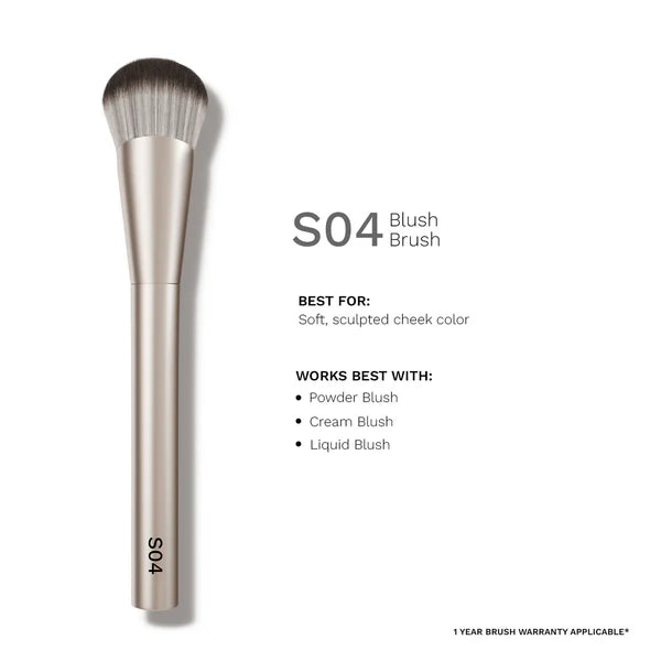 PAC Studio S04 Blush Brush - Fluffy Expertly Angled Blush Brush, Works Effortlessly with All Formulas - 1 pc