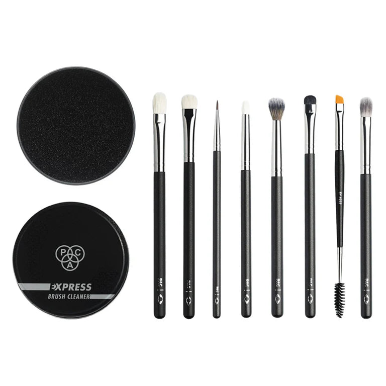 PAC Studio Eye Series Brush Set (8 Brushes) with Cleaner Combo - 2 pcs