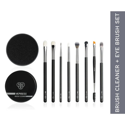 PAC Studio Eye Series Brush Set (8 Brushes) with Cleaner Combo - 2 pcs