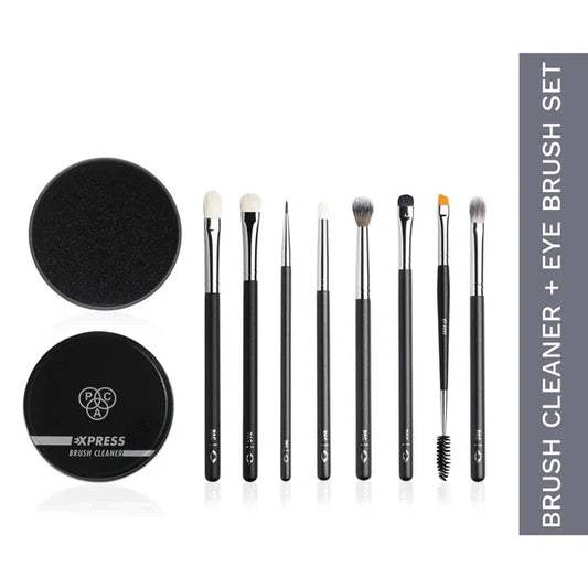 PAC Studio Eye Series Brush Set (8 Brushes) with Cleaner Combo - 2 pcs