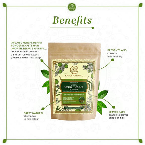 Khadi Natural Organic Herbal Henna Powder - 100 gm