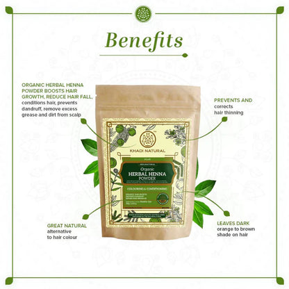 Khadi Natural Organic Herbal Henna Powder - 100 gm